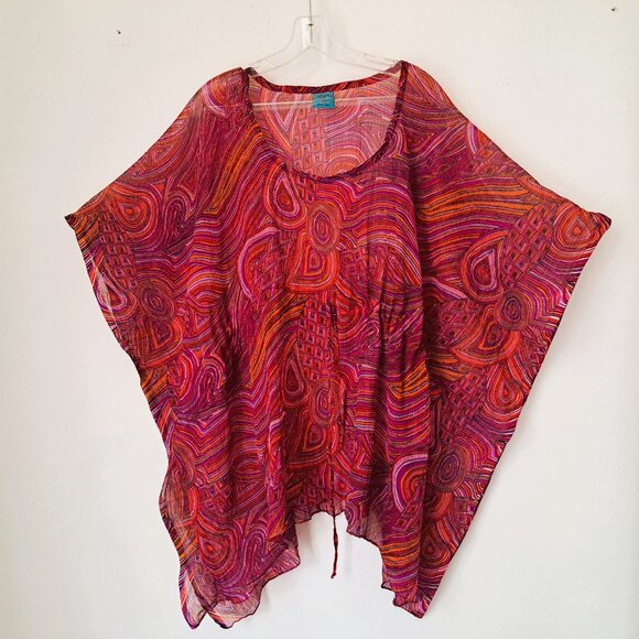 California Breeze Women Sheer Coastal Top Multicolor Free Size Pre-Owned - Picture 10 of 12